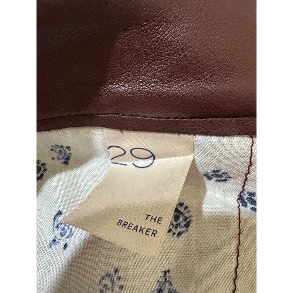 Pilcro/Anthropology Faux Leather Wine The Breaker Casual Pants Cropped 29 New - Picture 10 of 16